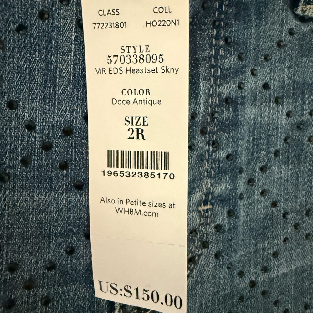 White House Black Market Blue Patterned Ankle Jeans - Picture 2 of 5
